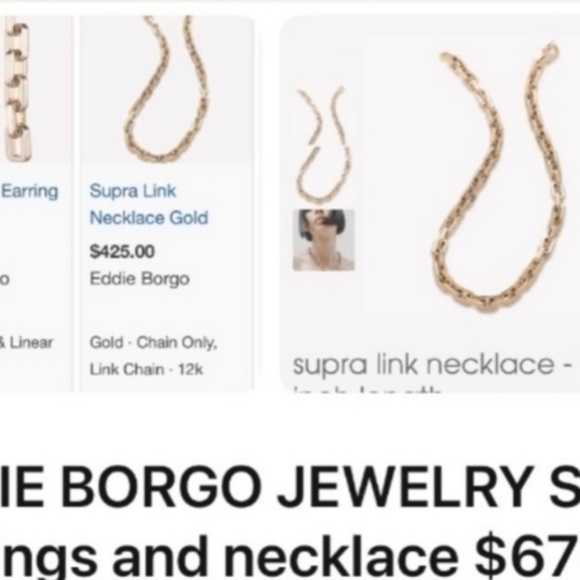 Eddie Borgo Supra Link Classic Heritage Link 17” Necklace With Earrings Set - Picture 13 of 16